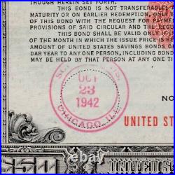 War Savings Bond 1943 Series E $50.00 SCHWAN # 227b JEFFERSON L21284144E