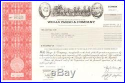 Wells Fargo & Company Big 4 Bank stock certificate