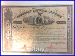 Wells & Fargo Sign American Express Stage Coach Delivery 1862 Stock Certificate