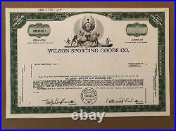 Wilson Sporting Goods Co. Specimen Stock Certificate 1967 Scarce Multi Sports