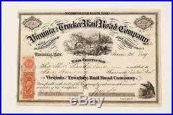 Wonderful rare William Sharon signed Virginia & Truckee RR (Nevada Stock Cert)